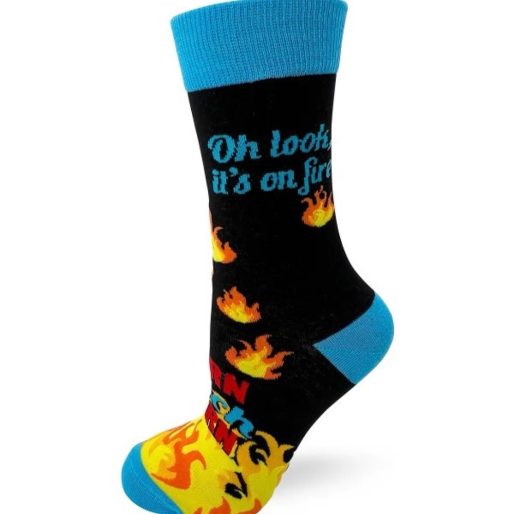 •My Last F*ck: Burn, Baby, Burn• Funny Novelty Crew Socks - Picture 2 of 3